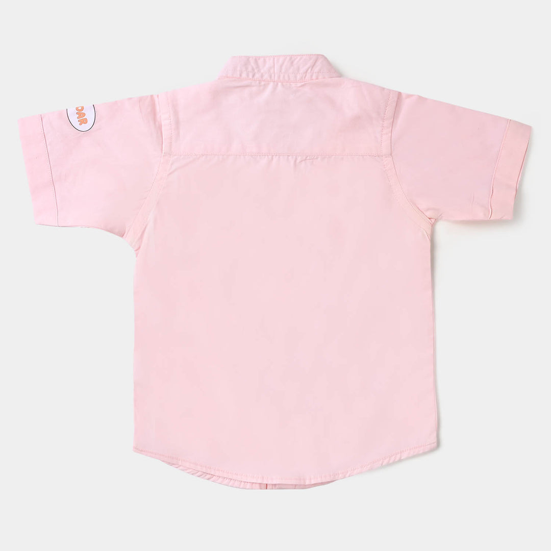Infant Boys Cotton Casual Shirt Little Tiger - Peachy Pink