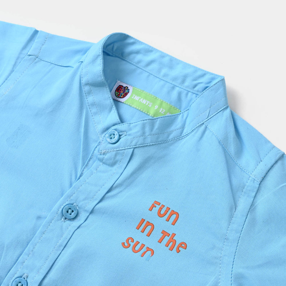 Infant Boys Cotton Casual Shirt Fun In The Sun - Blue